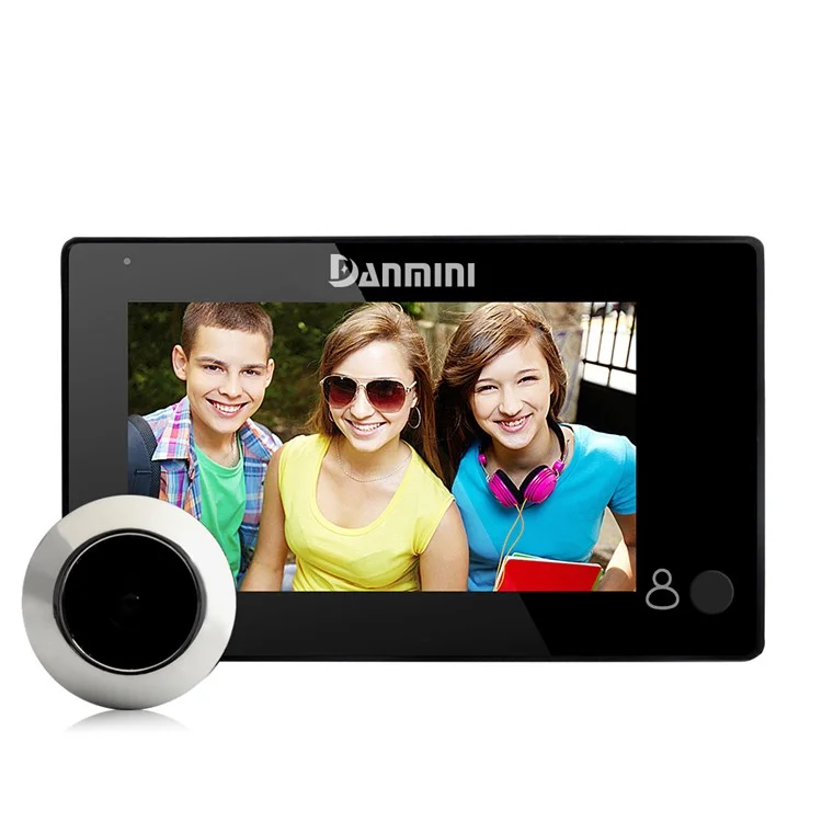 DANMINI YB-43CH Hidden Type Camera 4.3 Inch Color Screen Peephole Viewer - Black