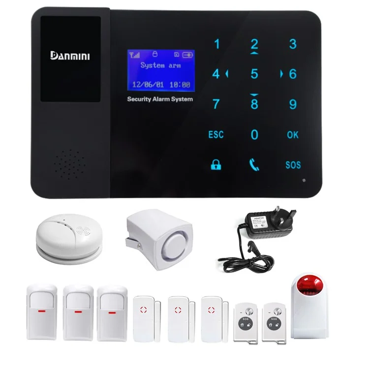 YA-800 LCD Touch Screen Security GSM Alarm System - Black / EU Plug
