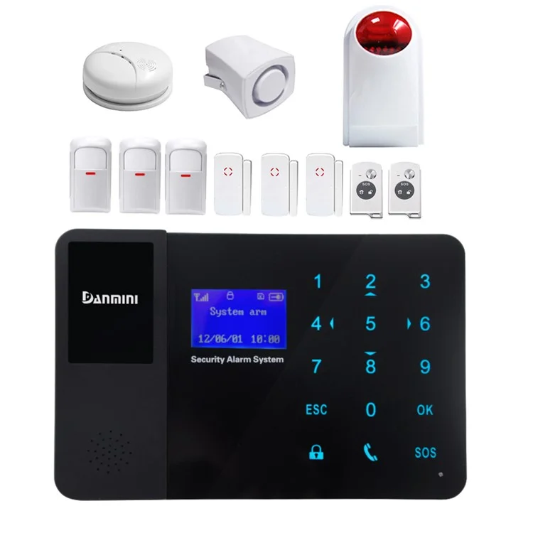YA-800 LCD Touch Screen Security GSM Alarm System - Black / EU Plug