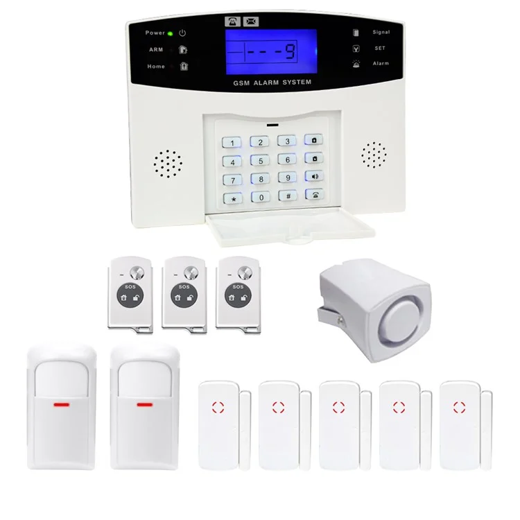 YA-500-GSM-21 LCD Display Wireless GSM Auto Dial SMS Home House Office Security Burglar - EU Plug
