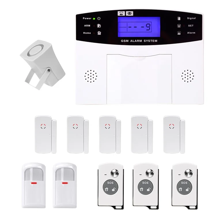 YA-500-GSM-21 LCD Display Wireless GSM Auto Dial SMS Home House Office Security Burglar - EU Plug