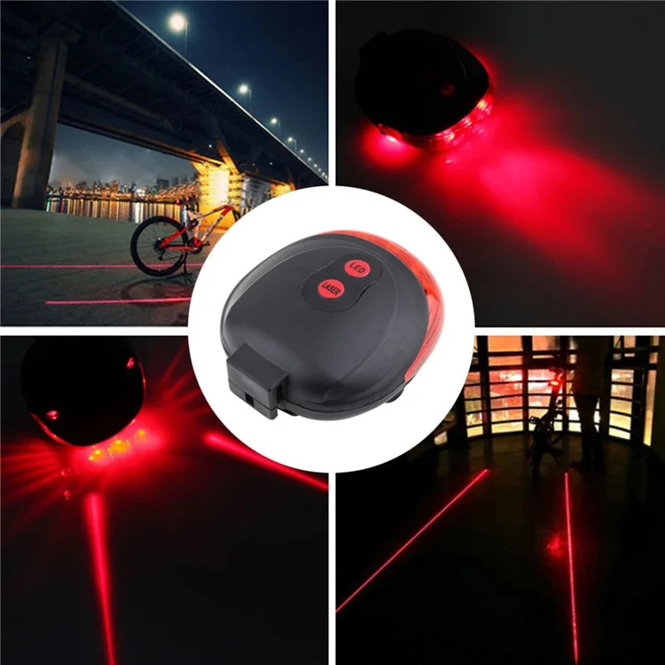 YOUOKLIGHT YK1519 5LEDs 2-Laser 7-Mode Cycling Laser Beam Tail Light 2PCS
