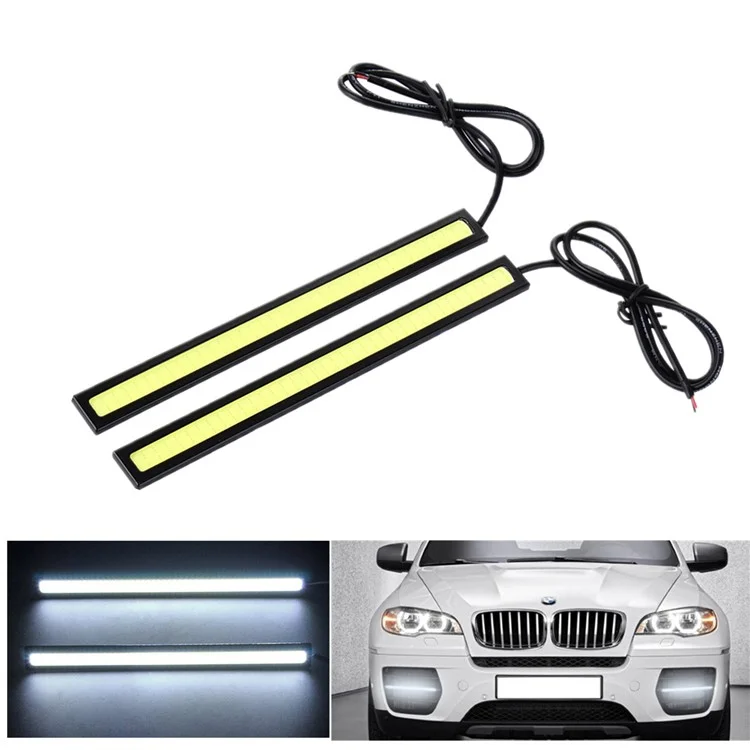 One Pair YouOKLight YK1494 DIY Waterproof 6W COB LED Daytime Running Light for Car - Black + Yellow (1PCS)