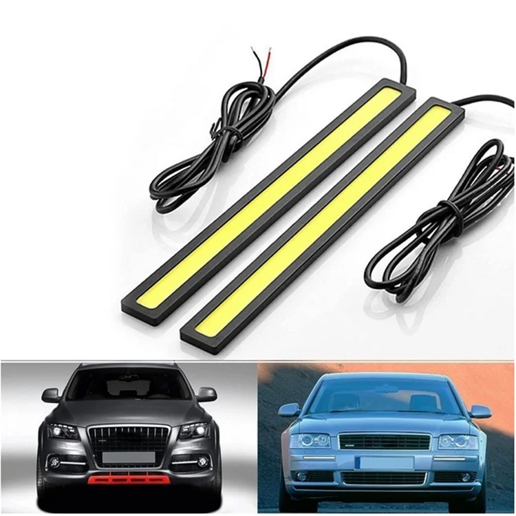 One Pair YouOKLight YK1494 DIY Waterproof 6W COB LED Daytime Running Light for Car - Black + Yellow (1PCS)