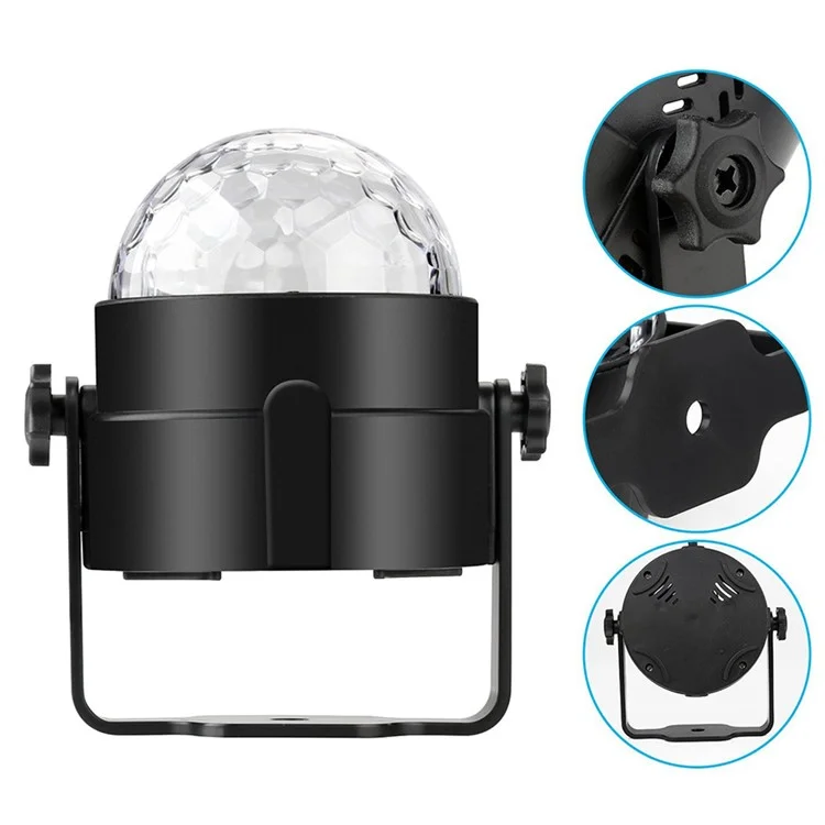 YOUOKLIGHT YK2278 3W 3-LED Stage Magic UV Light Sound Active LED Rotating Magic Ball Light - EU Plug