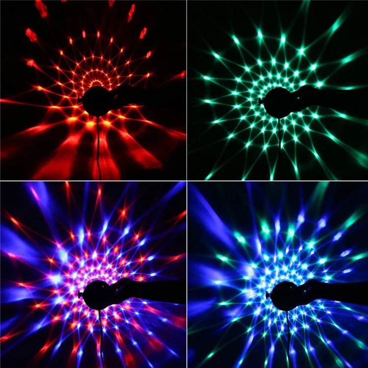 YOUOKLIGHT YK2278 3W 3-LED Stage Magic UV Light Sound Active LED Rotating Magic Ball Light - EU Plug