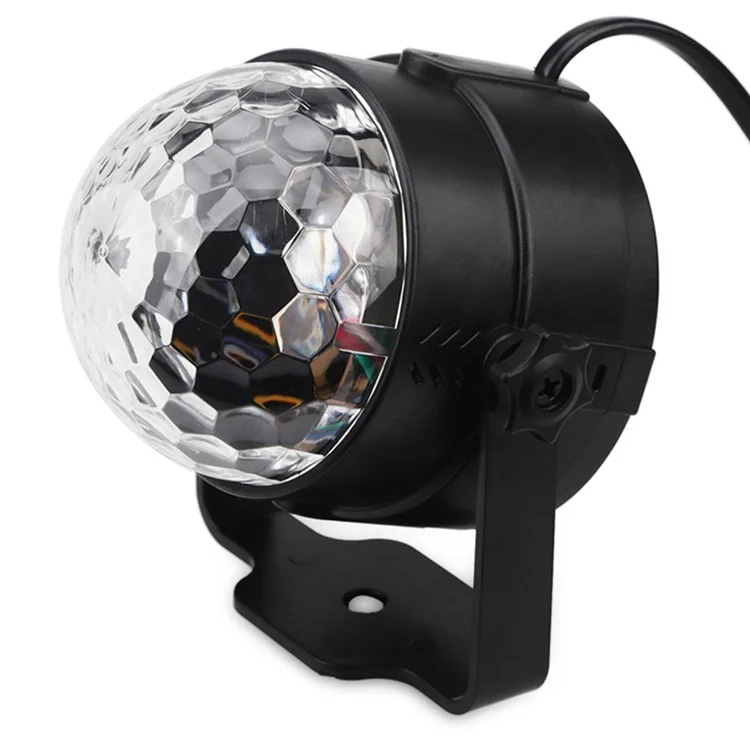 YOUOKLIGHT YK2278 3W 3-LED Stage Magic UV Light Sound Active LED Rotating Magic Ball Light - EU Plug
