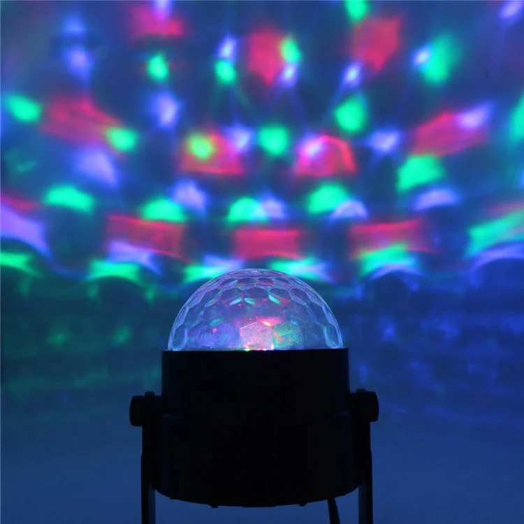 YOUOKLIGHT YK2278 3W 3-LED Stage Magic UV Light Sound Active LED Rotating Magic Ball Light - EU Plug