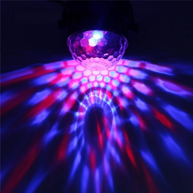 YOUOKLIGHT YK2278 3W 3-LED Stage Magic UV Light Sound Active LED Rotating Magic Ball Light - EU Plug