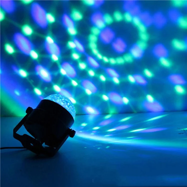 YOUOKLIGHT YK2278 3W 3-LED Stage Magic UV Light Sound Active LED Rotating Magic Ball Light - EU Plug