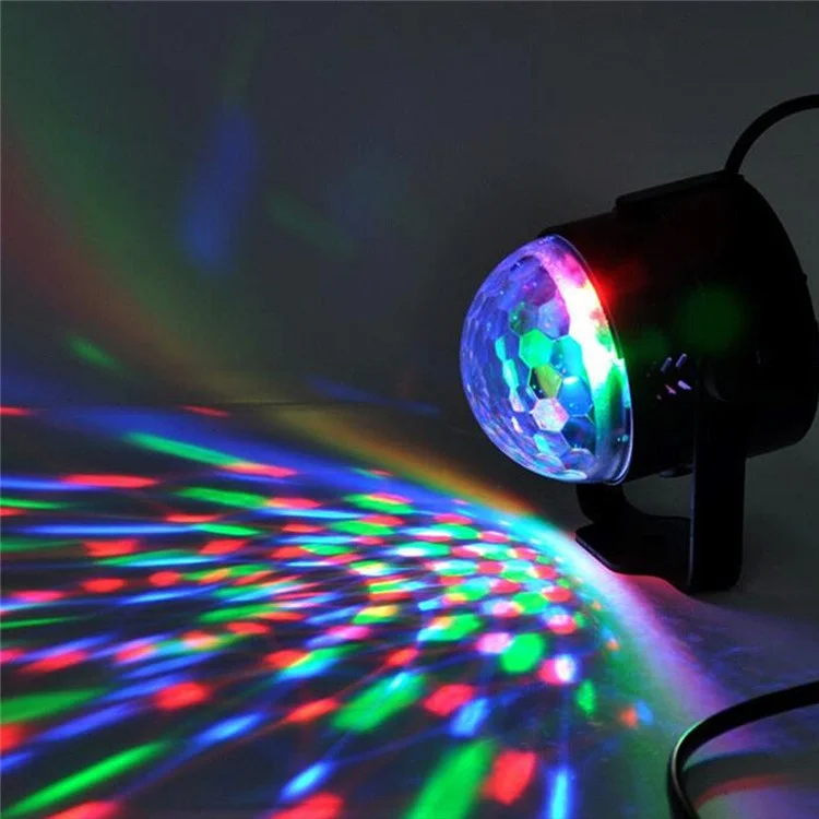YOUOKLIGHT YK2278 3W 3-LED Stage Magic UV Light Sound Active LED Rotating Magic Ball Light - EU Plug