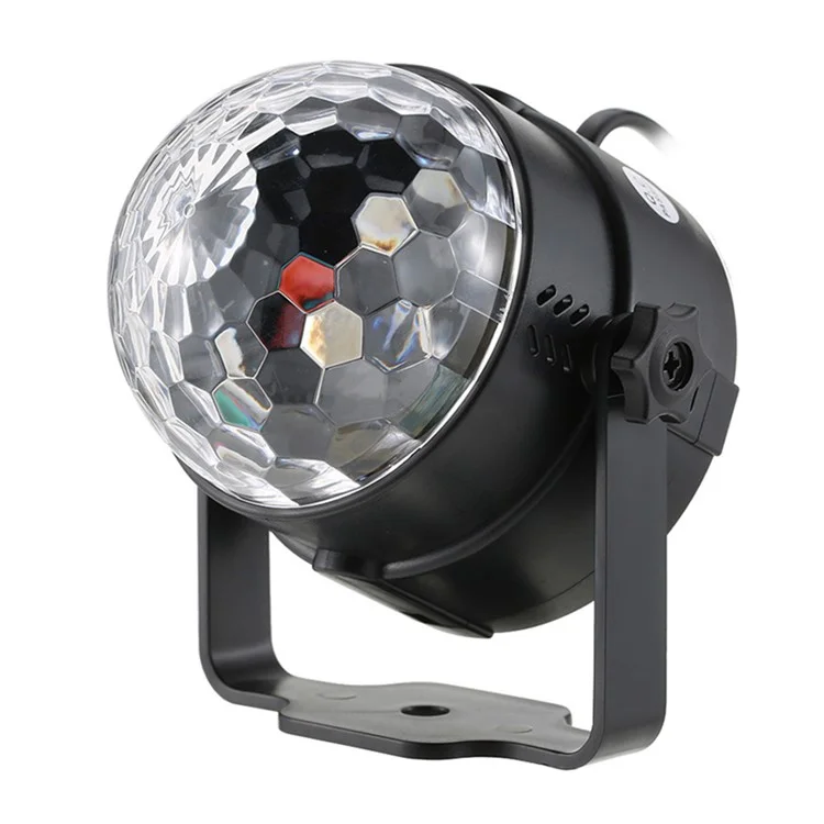 YOUOKLIGHT YK2278 3W 3-LED Stage Magic UV Light Sound Active LED Rotating Magic Ball Light - EU Plug