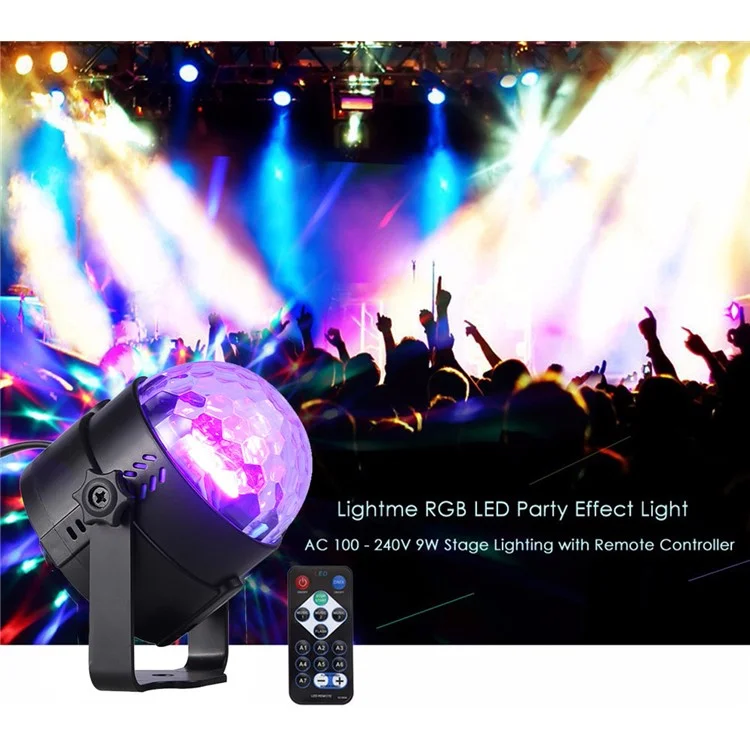 YOUOKLIGHT YK2278 3W 3-LED Stage Magic UV Light Sound Active LED Rotating Magic Ball Light - EU Plug