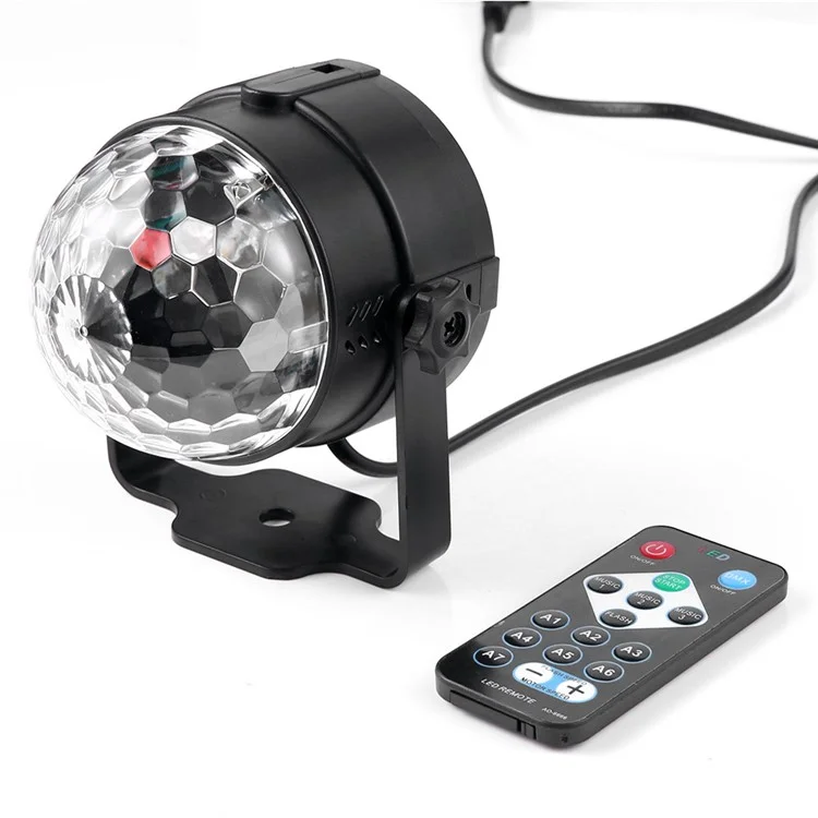 YOUOKLIGHT YK2278 3W 3-LED Stage Magic UV Light Sound Active LED Rotating Magic Ball Light - EU Plug