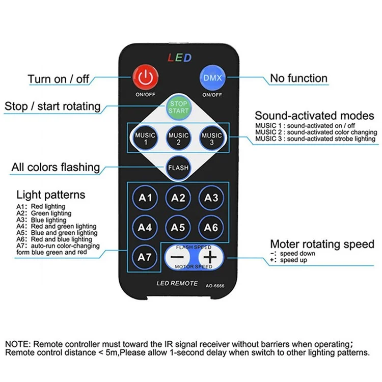 YOUOKLIGHT YK2278 3W 3-LED Stage Magic UV Light Sound Active LED Rotating Magic Ball Light - EU Plug