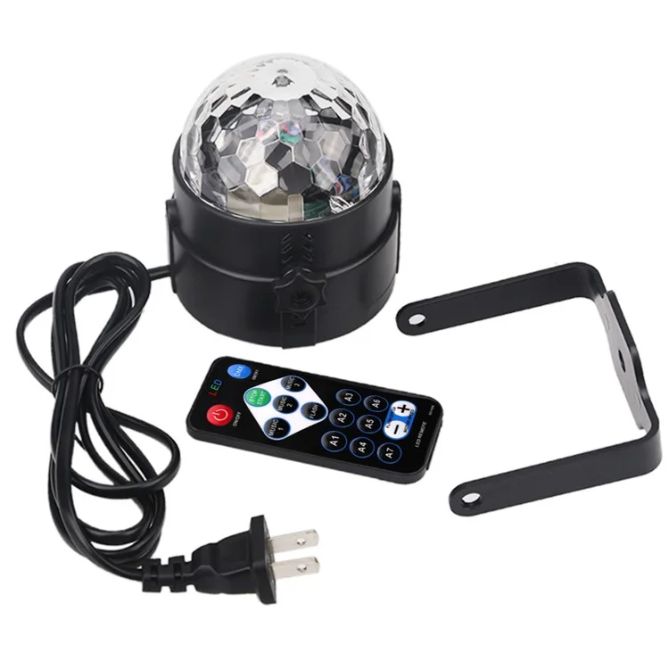 YOUOKLIGHT YK2278 3W 3-LED Stage Magic UV Light Sound Active LED Rotating Magic Ball Light - EU Plug