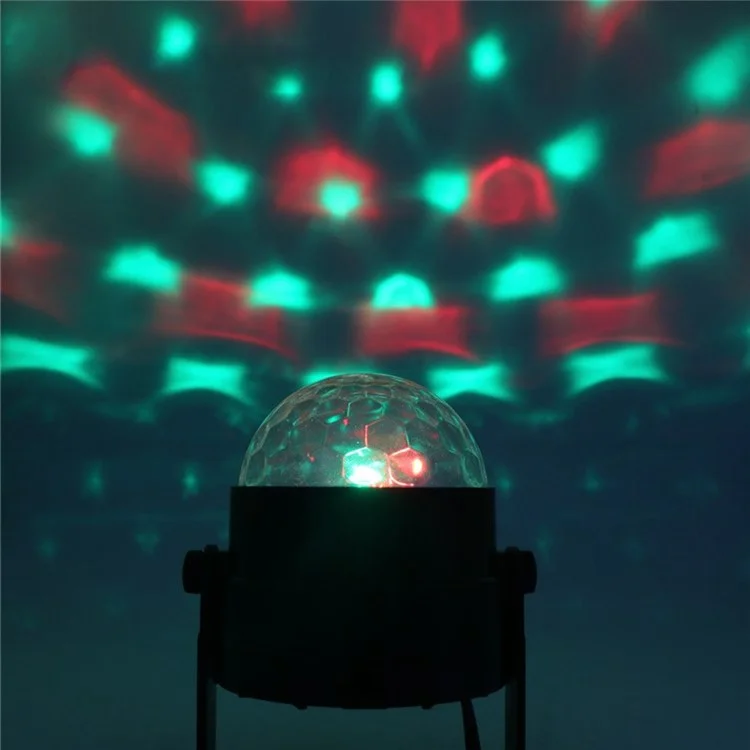 YOUOKLIGHT YK2279 Portable Remote Control 3-LED USB Sound Active LED Rotating Magic Ball Light with Stand