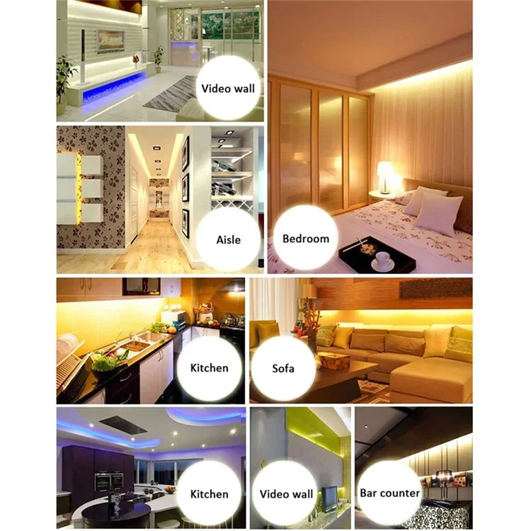 5M 300x5050 SMD Waterproof IP65 Smart Home Wi-Fi RGB LED Strip Light Kit - EU Plug