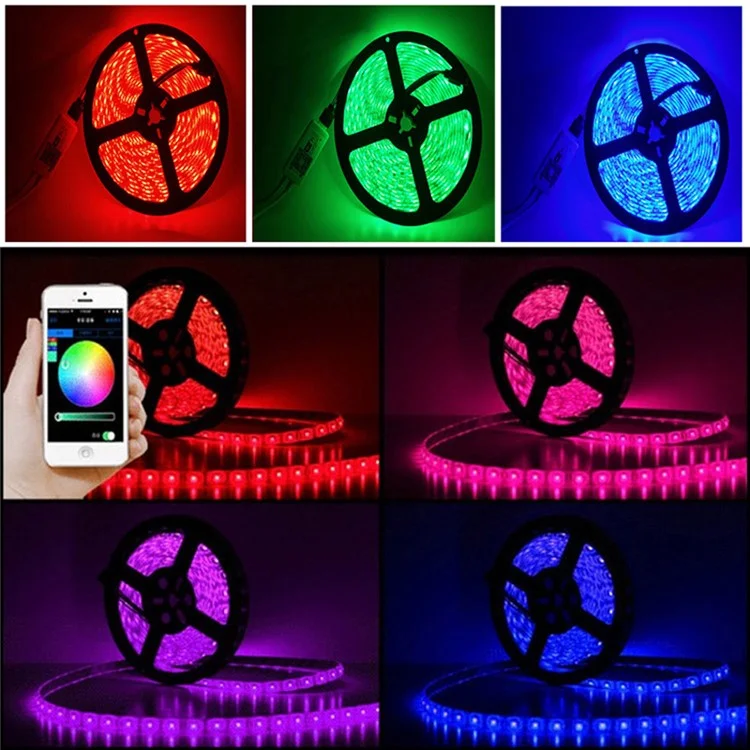 5M 300x5050 SMD Waterproof IP65 Smart Home Wi-Fi RGB LED Strip Light Kit - EU Plug