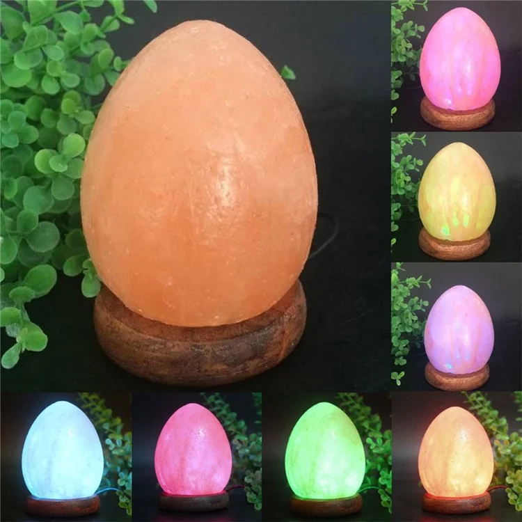 YOUOKLIGHT YK2294 Egg Shaped Natural Himalayan Salt Lamp Air Purifier Night Light Bedside Home Decor