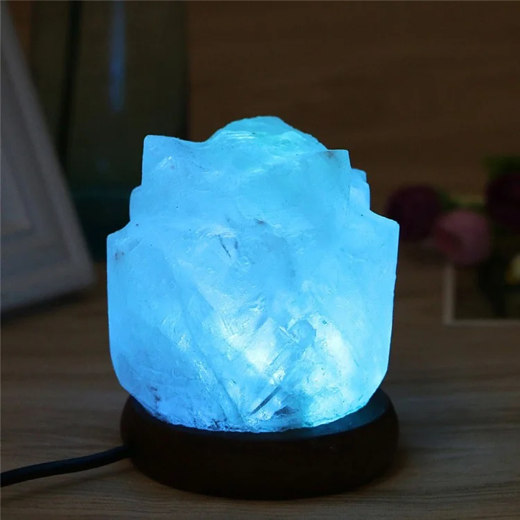 YOUOKLIGHT YK2298 Hand Crafted Flower-shaped Natural Himalayan Salt Lamp Air Purifier Night Light