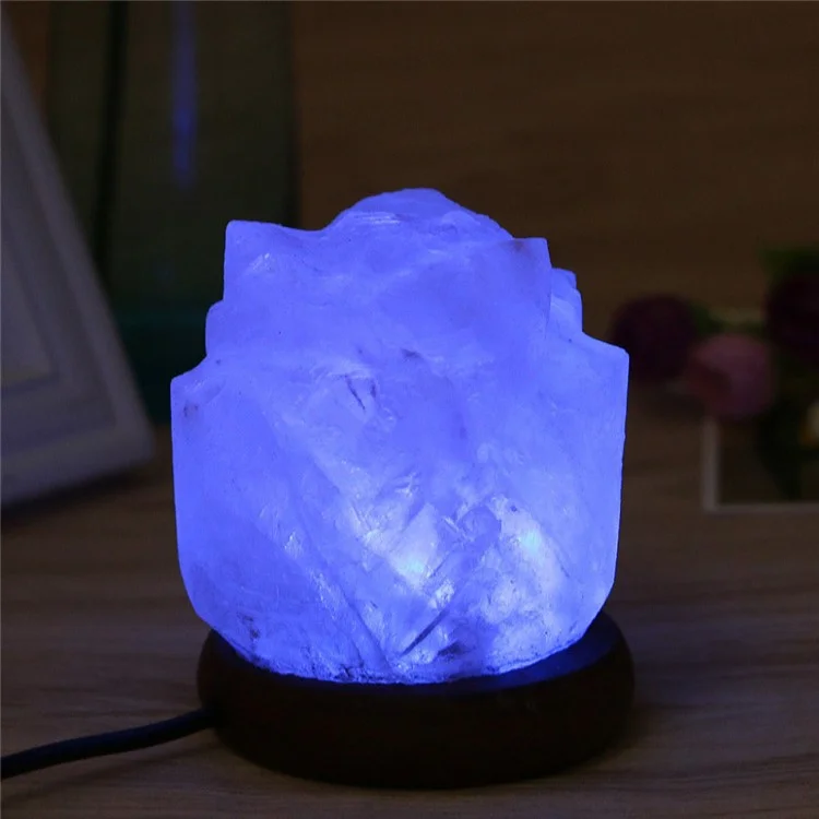 YOUOKLIGHT YK2298 Hand Crafted Flower-shaped Natural Himalayan Salt Lamp Air Purifier Night Light