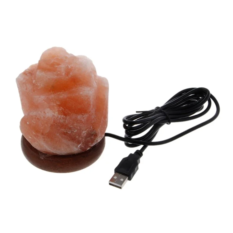 YOUOKLIGHT YK2298 Hand Crafted Flower-shaped Natural Himalayan Salt Lamp Air Purifier Night Light
