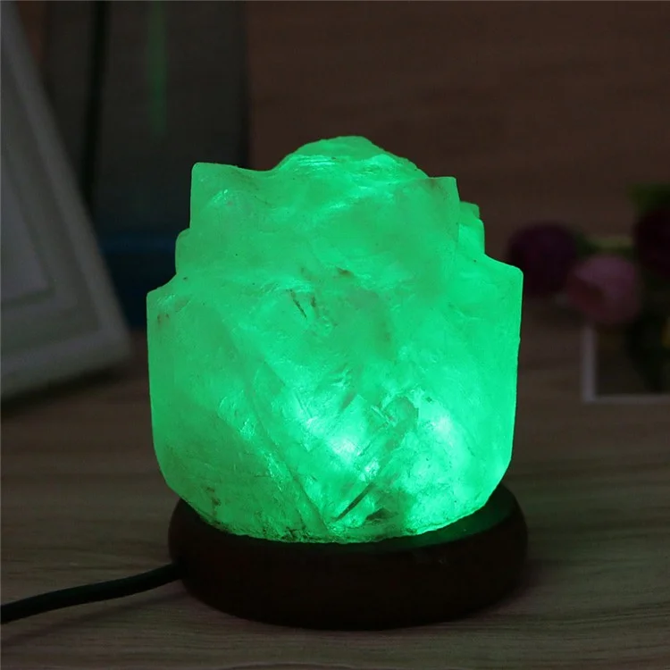 YOUOKLIGHT YK2298 Hand Crafted Flower-shaped Natural Himalayan Salt Lamp Air Purifier Night Light