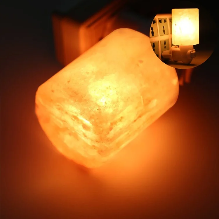 YOUOKLIGHT YK2299 Mini Himalayan Salt Lamp Cylinder Shape Air Purifier Warm White Wall Light - US Plug