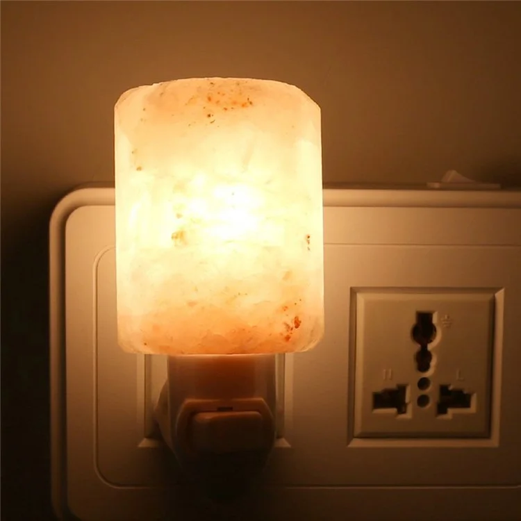 YOUOKLIGHT YK2299 Mini Himalayan Salt Lamp Cylinder Shape Air Purifier Warm White Wall Light - US Plug