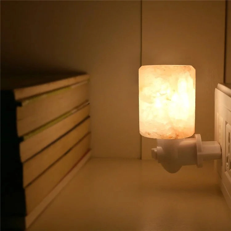 YOUOKLIGHT YK2299 Mini Himalayan Salt Lamp Cylinder Shape Air Purifier Warm White Wall Light - US Plug