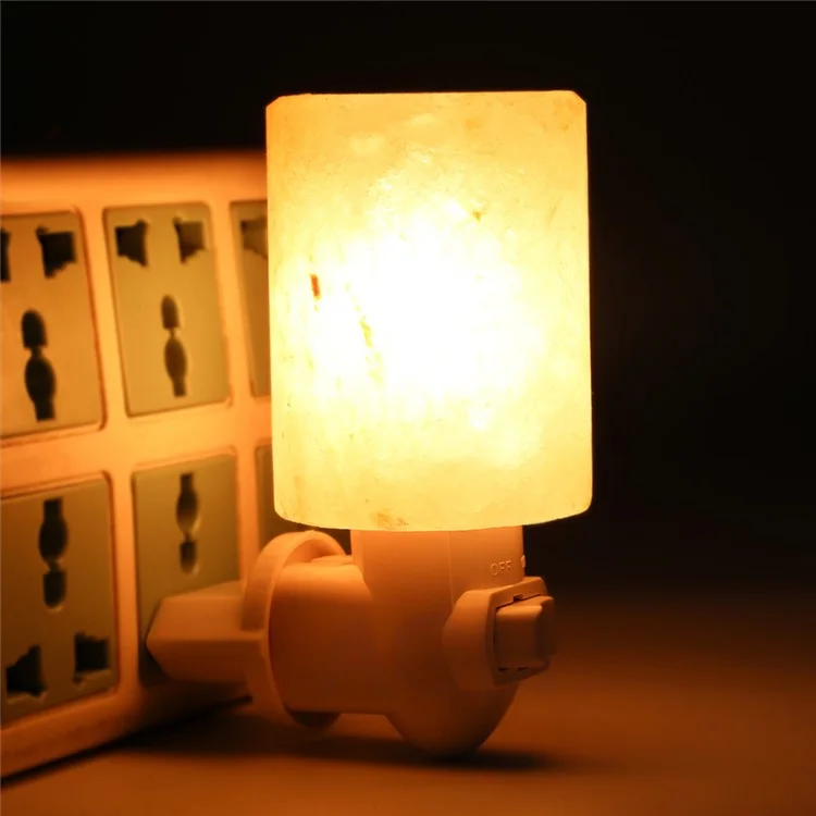 YOUOKLIGHT YK2299 Mini Himalayan Salt Lamp Cylinder Shape Air Purifier Warm White Wall Light - US Plug