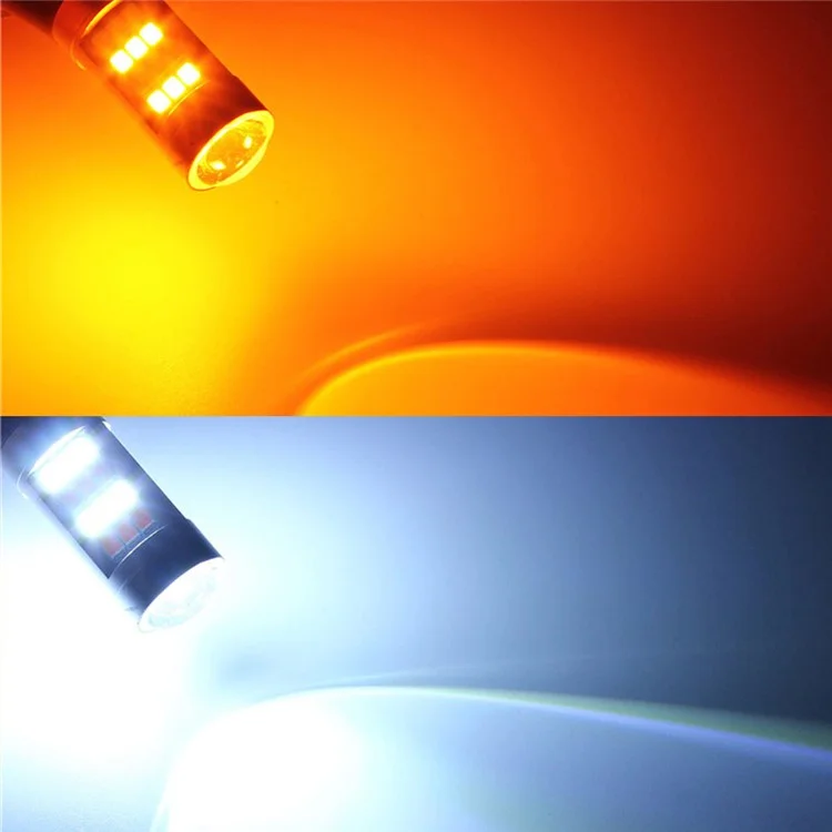YOUOKLIGHT YK1526 2Pcs/Set 1156/BA15S Dual Color LED Turn Signal Light + Daytime Running Light