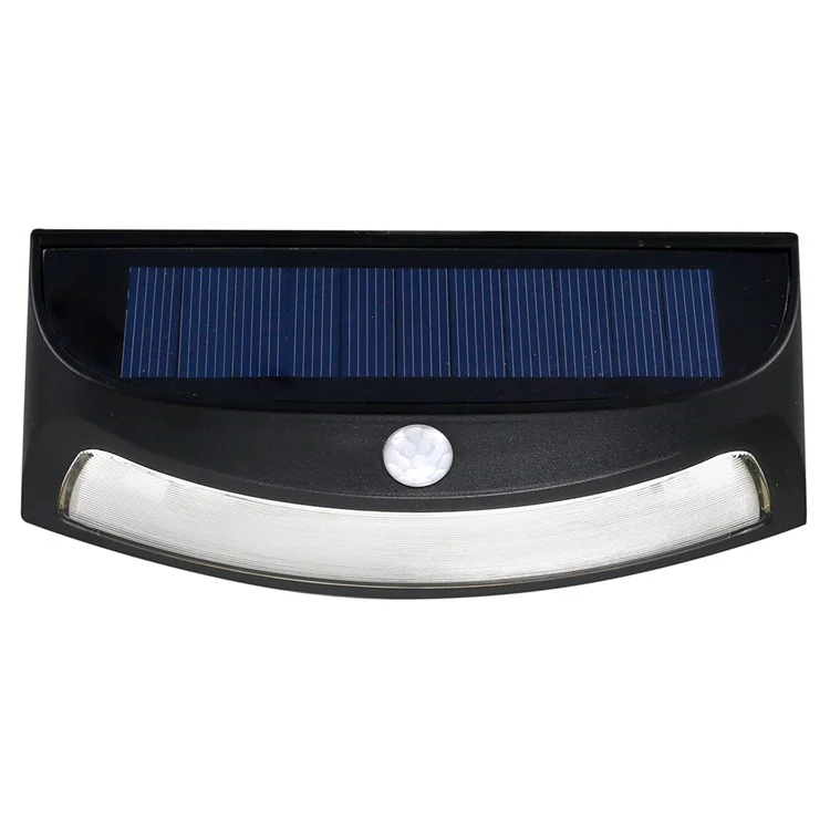 DS-3690 200LM 8 LEDs Solar Smiling Wall Light Outdoor Motion Sensor Solar Lamp - Black