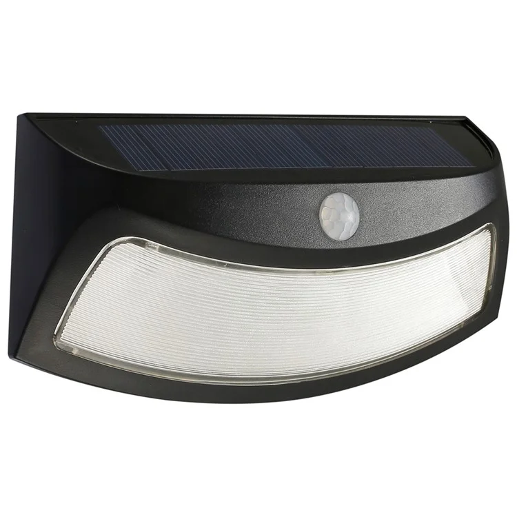 DS-3690 200LM 8 LEDs Solar Smiling Wall Light Outdoor Motion Sensor Solar Lamp - Black