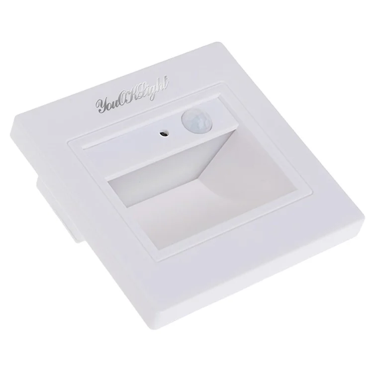YOUOKLIGHT YK2306 LED Motion Sensor Footlight Wall Light Lamp for Stairs Step Corner - Warm White Light