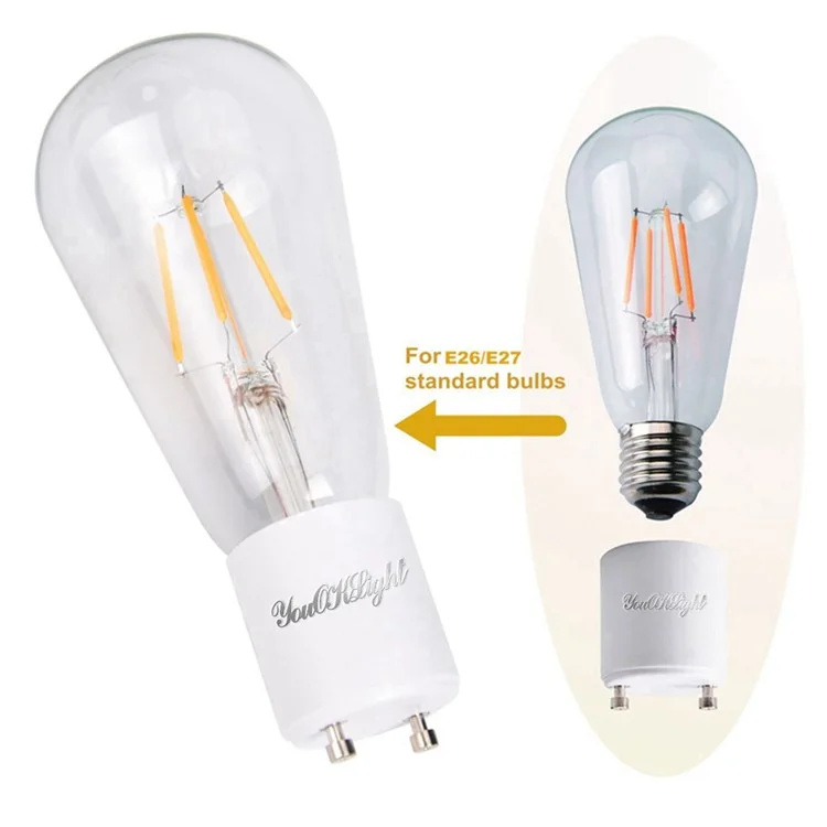 YOUOKLIGHT YK6619 12Pcs/Set GU24 Pin Base Fixture to E26 E27 Standard Screw-in Socket Adapter
