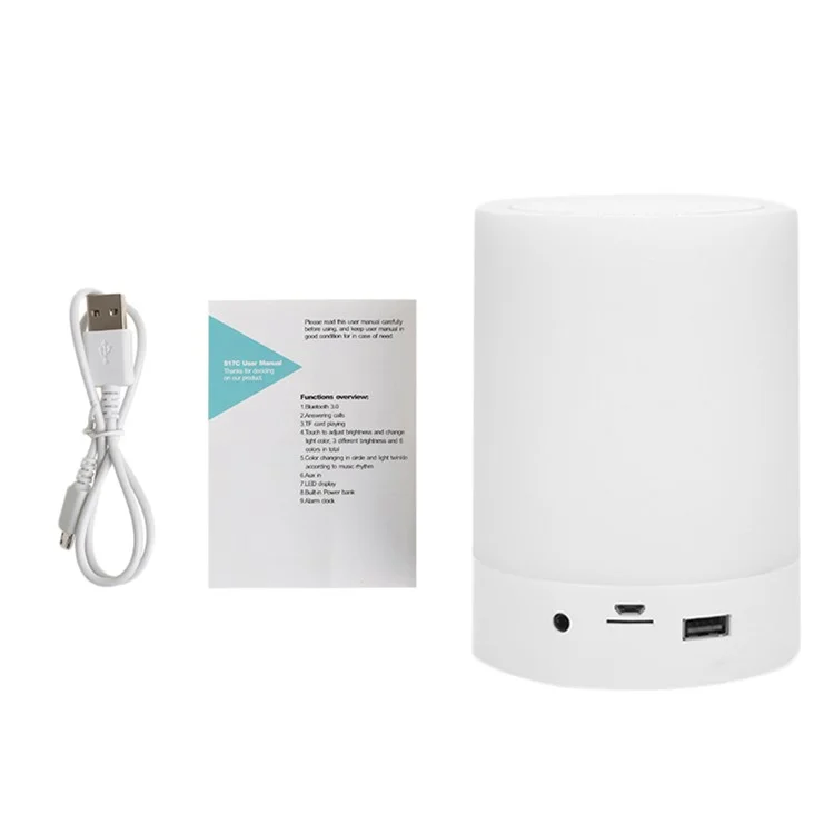 YOUOKLIGHT YK2307 LED Light Smart Bluetooth Speaker Power Bank with TF Card Slot / Aux-in