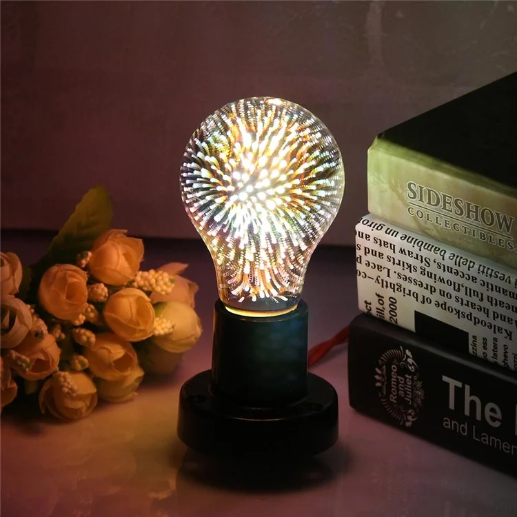 YOUOKLIGHT YK0854 A60 E27 Novelty 3D LED Fireworks Light Bulb Vintage Atmosphere Decorative Christmas Bulb Light