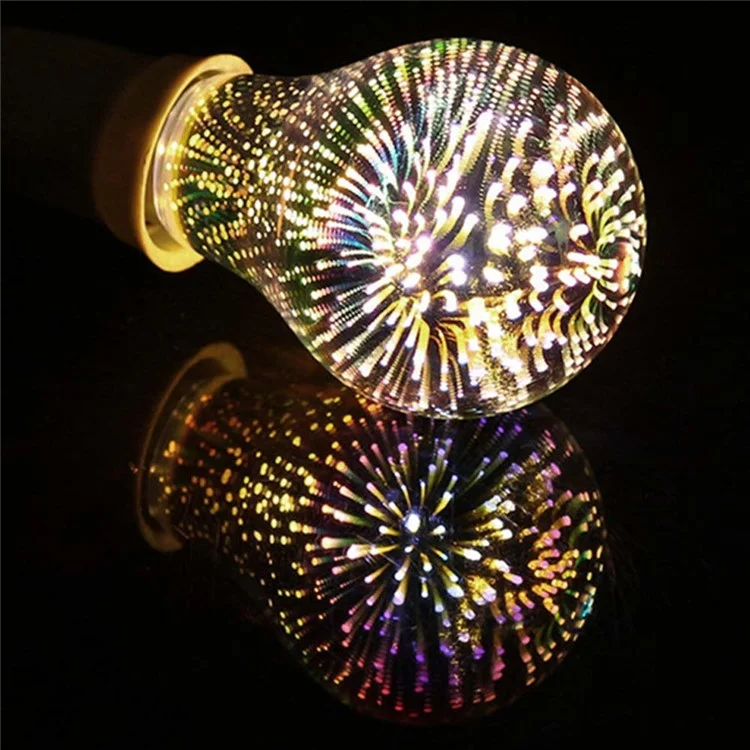 YOUOKLIGHT YK0854 A60 E27 Novelty 3D LED Fireworks Light Bulb Vintage Atmosphere Decorative Christmas Bulb Light