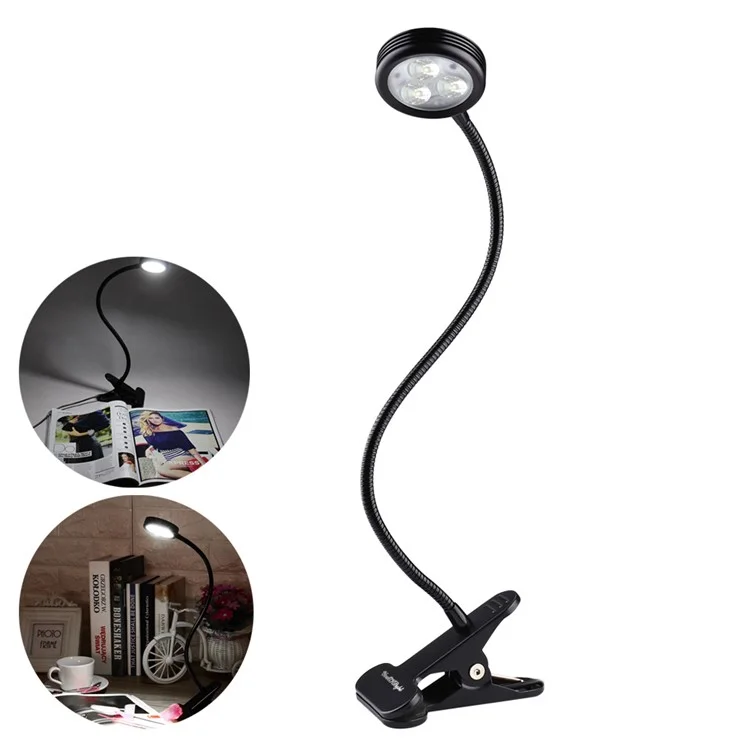 YOUOKLIGHT YK2310 3W Goose Neck Clip-on Desk LED Lamp - US Plug