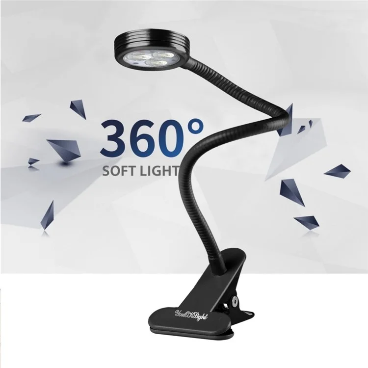 YOUOKLIGHT YK2310 3W Goose Neck Clip-on Desk LED Lamp - US Plug