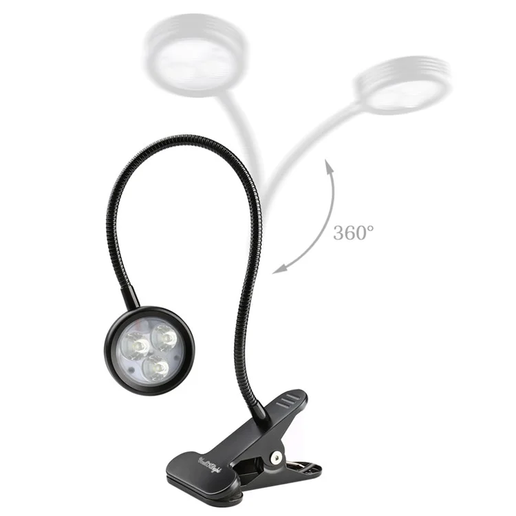 YOUOKLIGHT YK2310 3W Goose Neck Clip-on Desk LED Lamp - US Plug