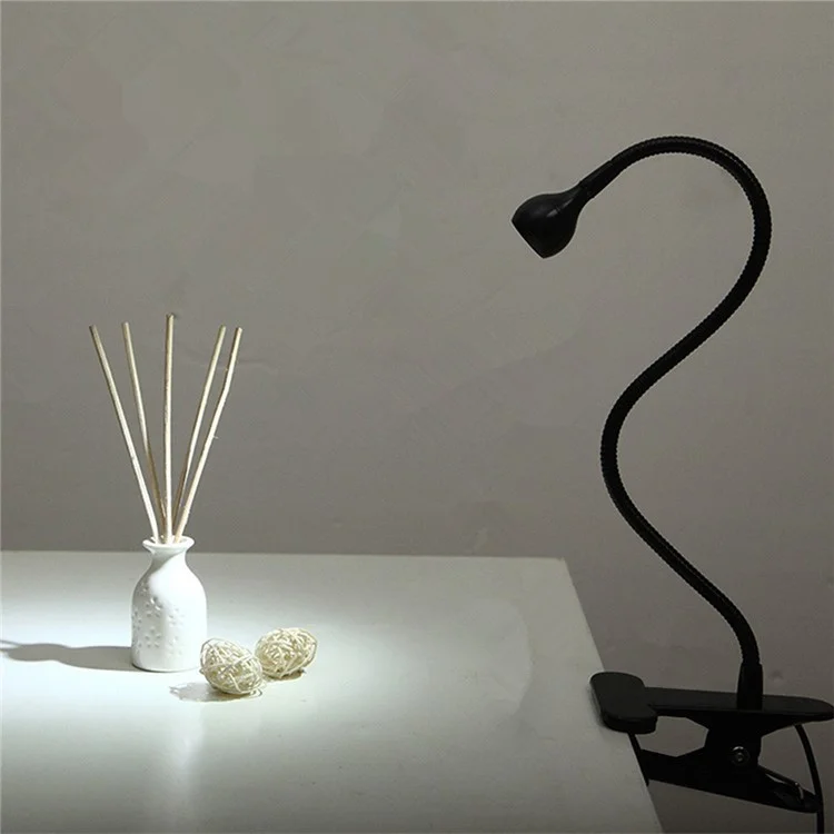 YOUOKLIGHT YK2309 1W Clip-on Desk LED Lamp Flexible Goose Neck LED Light - US Plug