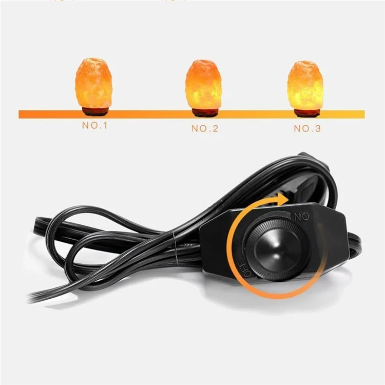 YOUOKLIGHT YK6621 Light Bulb + E12 Lamp Base Electric Power Dimmer Switch Cable for Himalayan Salt - US Plug