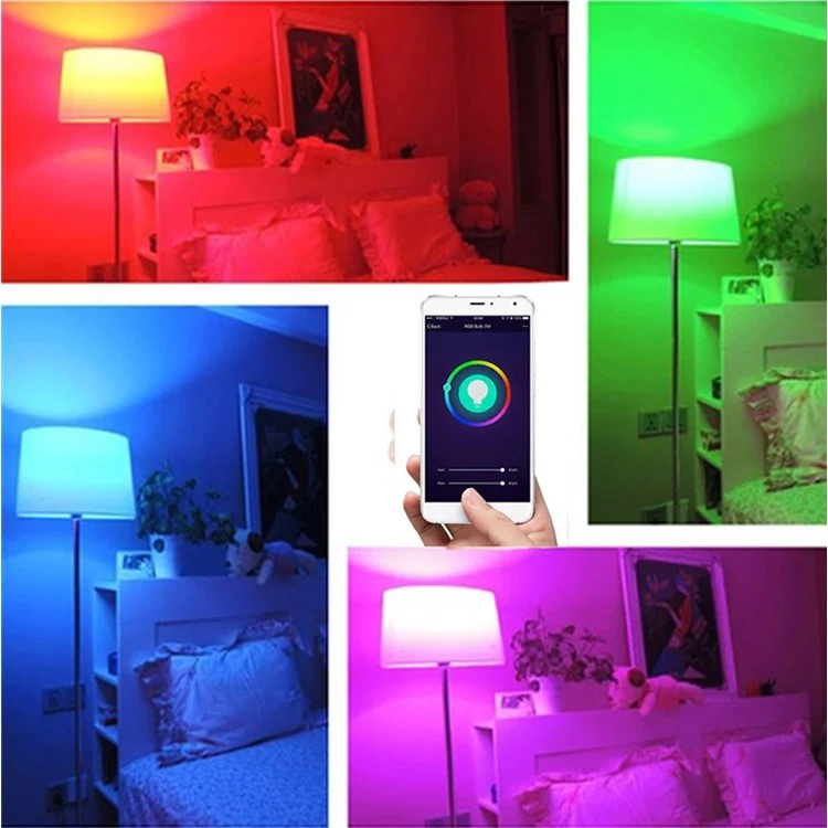 6W RGB Wireless WiFi LED Smart Light Bulb Work with Echo Alexa AC 120V