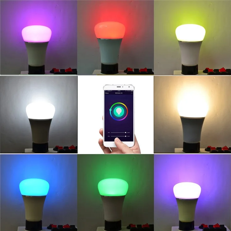 LED Wireless WiFi APP Remote Control Dimmable RGB LED Smart Light Bulb AC 85 - 265V
