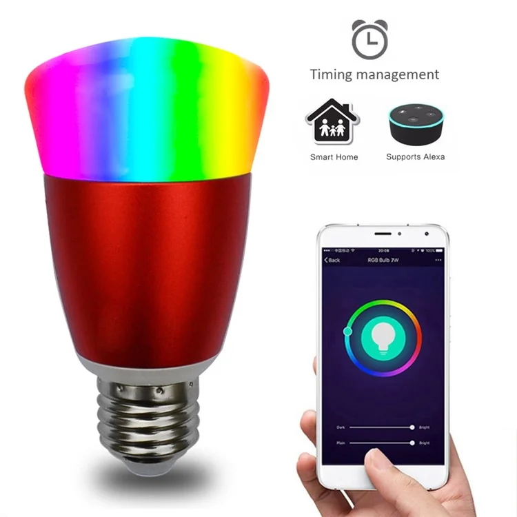 Adjustable Brightness Smart WiFi E27 LED Bulb Wireless APP Remote Control Bulb AC 85 - 265V