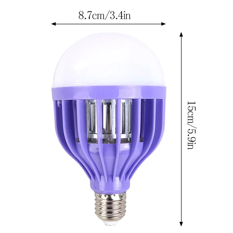 YOUOKLIGHT YK0068 12W 3-Mode Insect Fly Killer Mosquito Bug Zapper Lamp Light Bulb With E27 to EU Plug