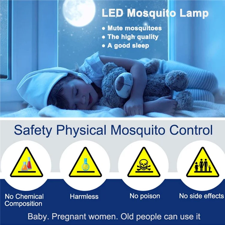 YOUOKLIGHT YK0068 12W 3-Mode Insect Fly Killer Mosquito Bug Zapper Lamp Light Bulb With E27 to EU Plug